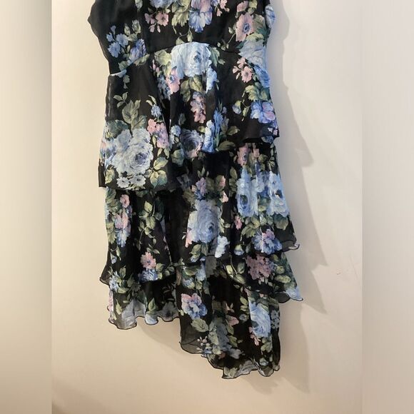 Abercrombie & Fitch Women’s Black Asymmetrical Ruffle Layered Dress - Picture 6 of 16